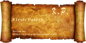 Kirch Patrik névjegykártya